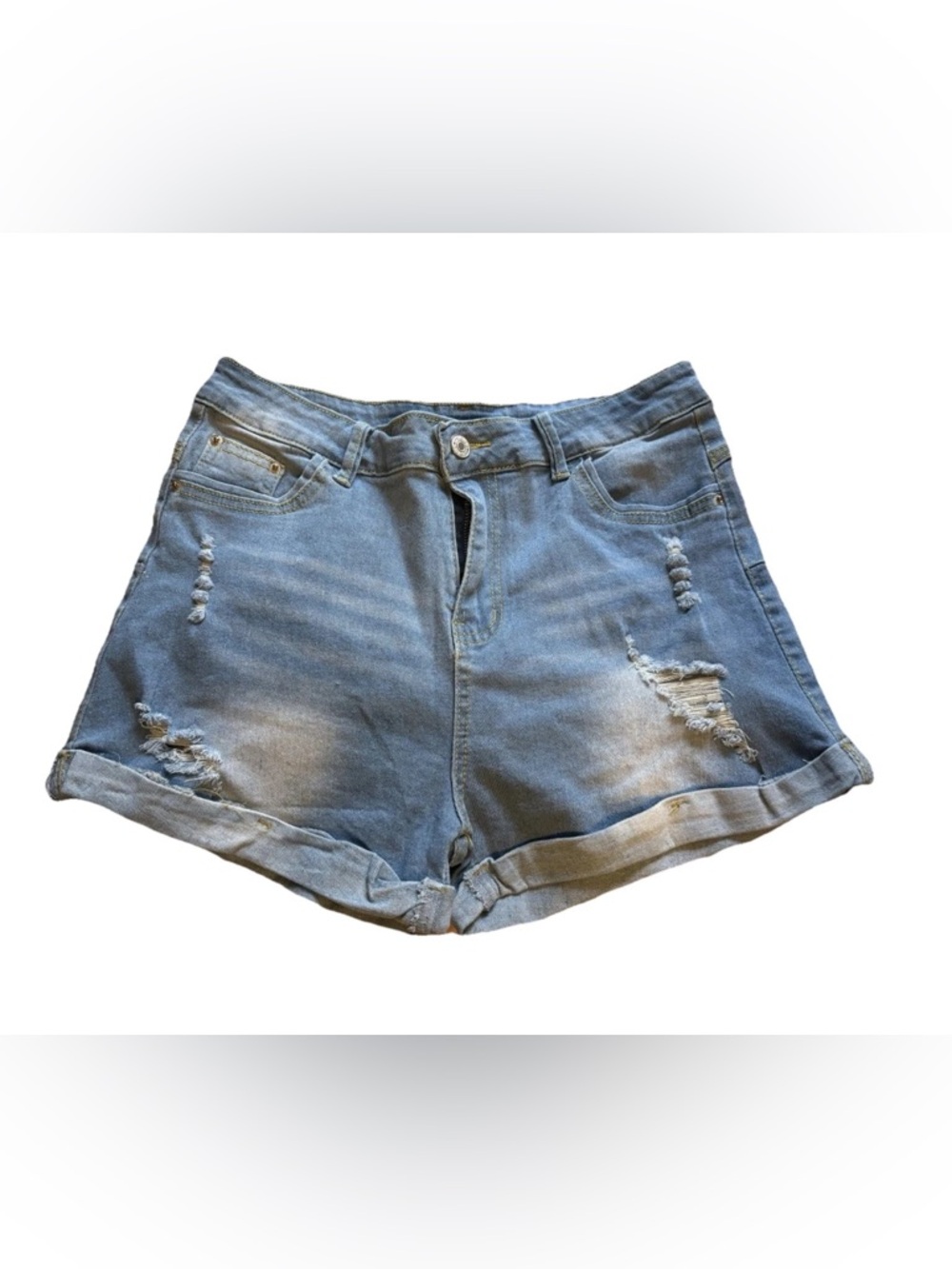 Jean denim light blue distressed Shorts women’s 4/6 NWOT